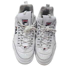 Fila Mens White Synthetic Leather Athletic Shoes Size 12